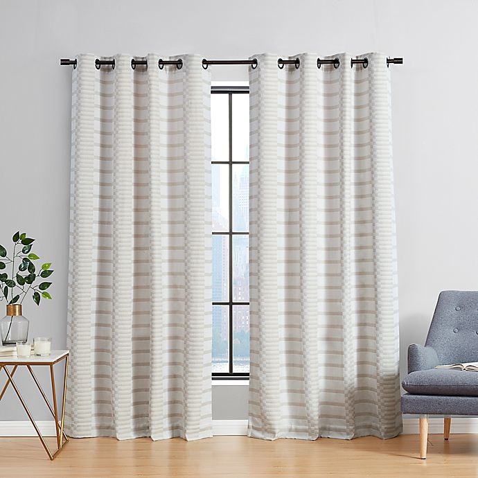 slide 1 of 7, Urban Thread Ranchester Grommet Room Darkening Window Curtain Panel - White, 63 in