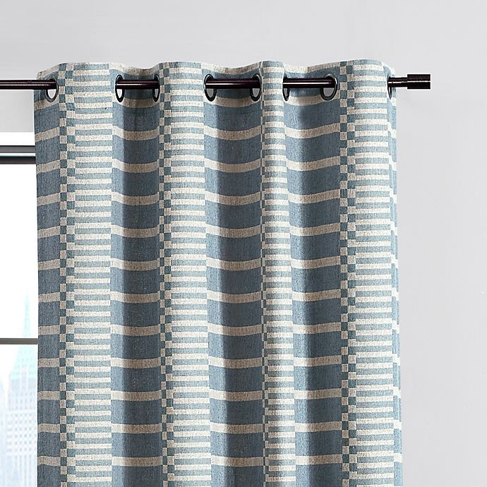 slide 3 of 7, Urban Thread Ranchester Grommet Room Darkening Window Curtain Panel - Blue, 95 in