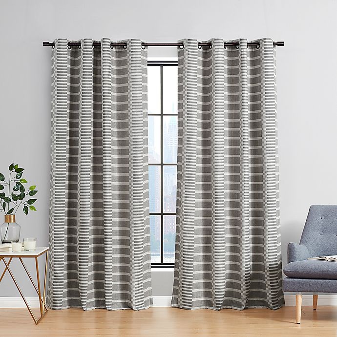 slide 1 of 7, Urban Thread Ranchester Grommet Room Darkening Window Curtain Panel - Grey, 108 in