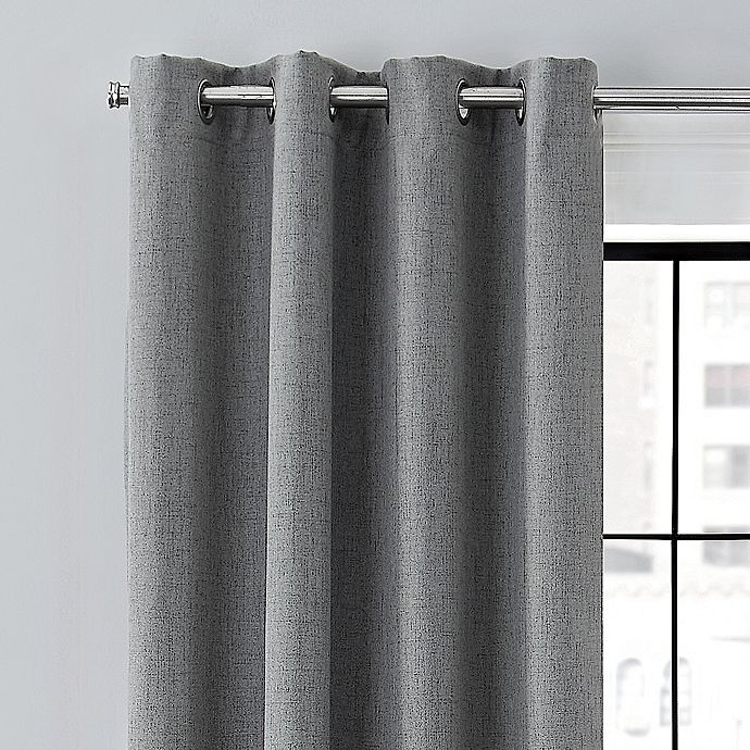 slide 6 of 8, Brookstone Renwick Grommet 100% Blackout Lined Window Curtain Panel - Grey, 84 in