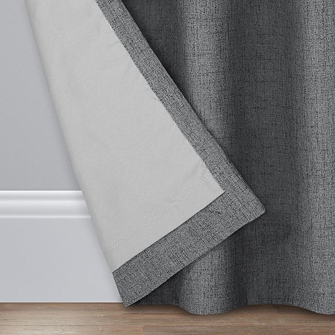 slide 2 of 8, Brookstone Renwick Grommet 100% Blackout Lined Window Curtain Panel - Grey, 84 in