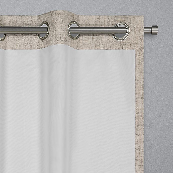 slide 3 of 8, Brookstone Renwick Grommet 100% Blackout Lined Window Curtain Panel - Linen, 95 in