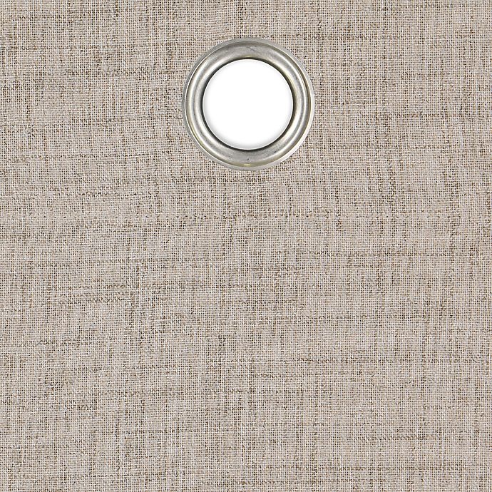 slide 4 of 8, Brookstone Renwick Grommet 100% Blackout Lined Window Curtain Panel - Linen, 95 in