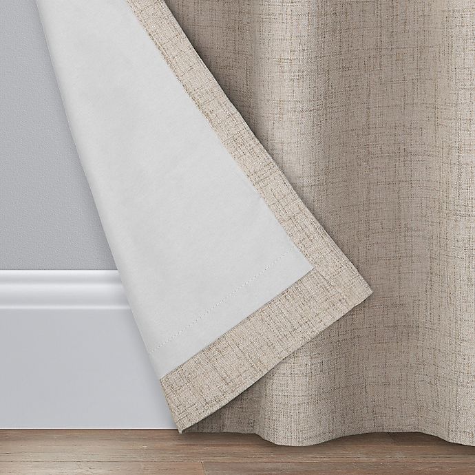 slide 5 of 8, Brookstone Renwick Grommet 100% Blackout Lined Window Curtain Panel - Linen, 95 in