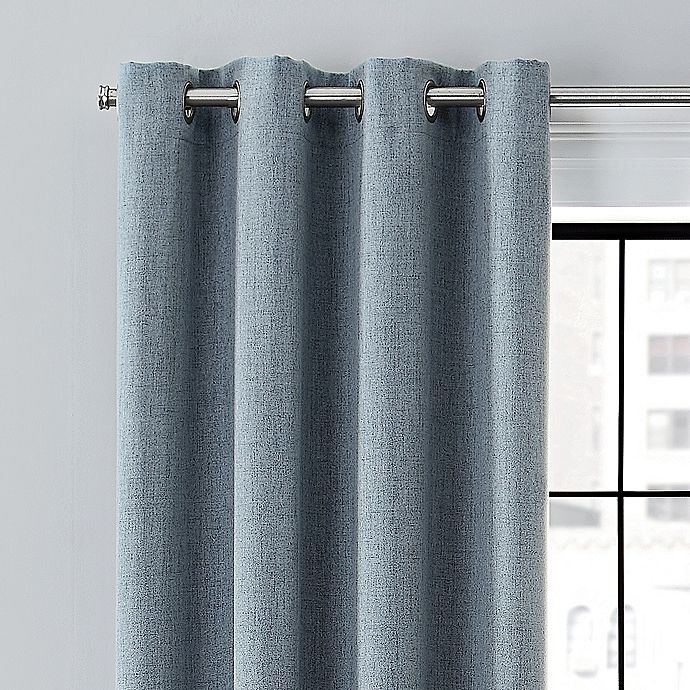 slide 2 of 7, Brookstone Renwick Grommet 100% Blackout Lined Window Curtain Panel - Ink, 108 in