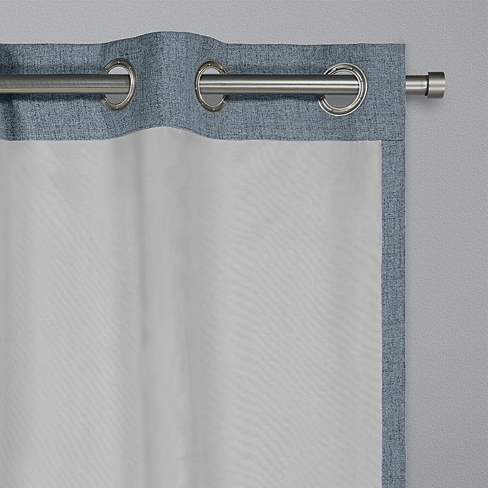 slide 3 of 7, Brookstone Renwick Grommet 100% Blackout Lined Window Curtain Panel - Ink, 108 in