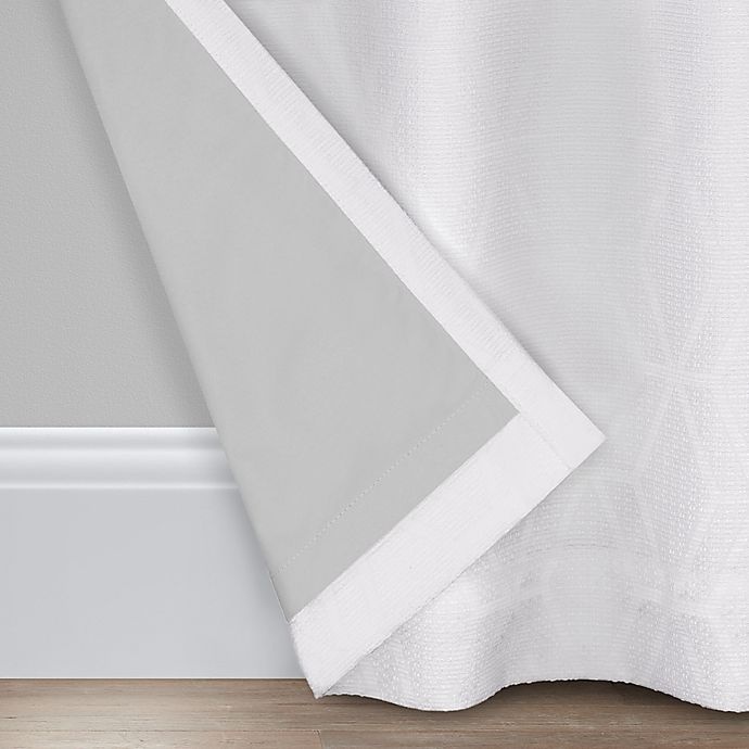 slide 2 of 8, Wamsutta Textured Geometric Grommet 100% Blackout Window Curtain Panel - White, 95 in