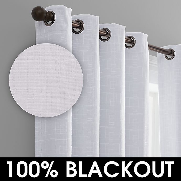 slide 6 of 9, Wamsutta Priella Grommet 100% Blackout Lined Window Curtain Panel - White, 84 in