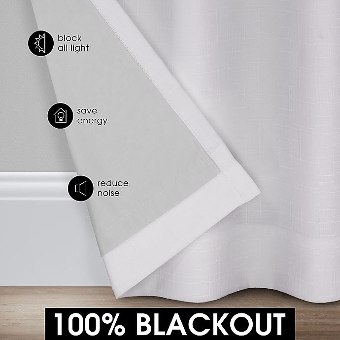 slide 9 of 9, Wamsutta Priella Grommet 100% Blackout Lined Window Curtain Panel - White, 84 in