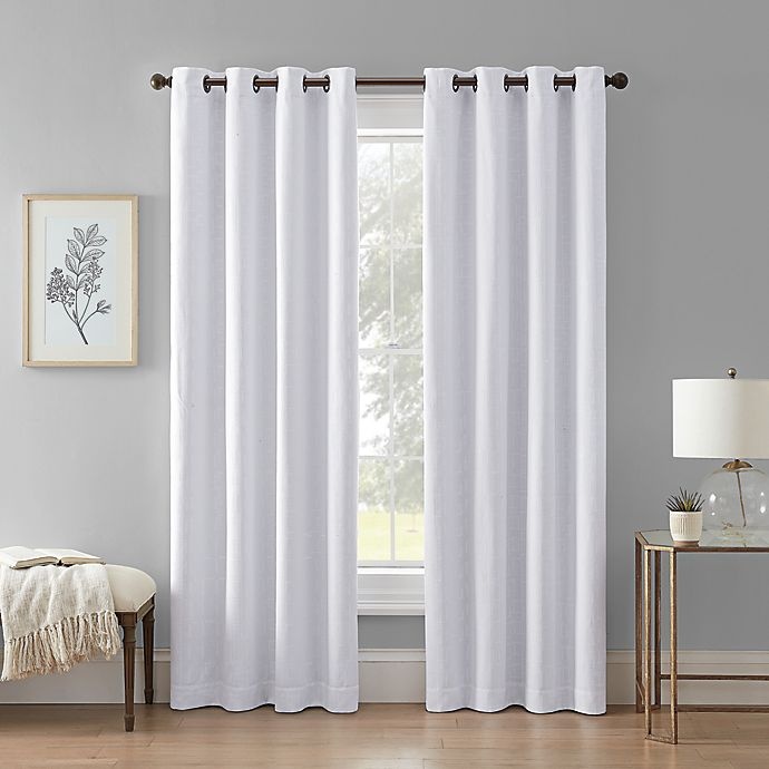 slide 1 of 9, Wamsutta Priella Grommet 100% Blackout Lined Window Curtain Panel - White, 84 in