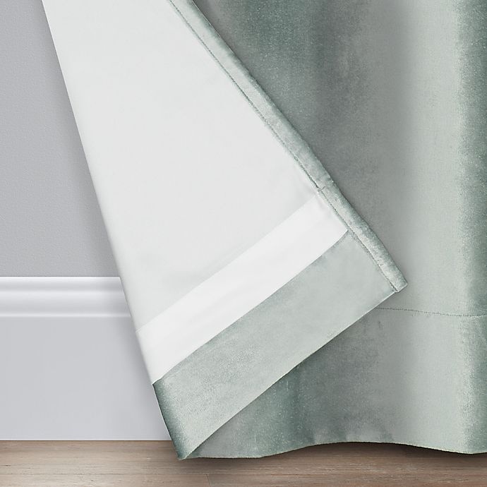 slide 3 of 8, O&O by Olivia & Oliver Luster Velvet Curtain Panel - Seaglass (Single), 95 in