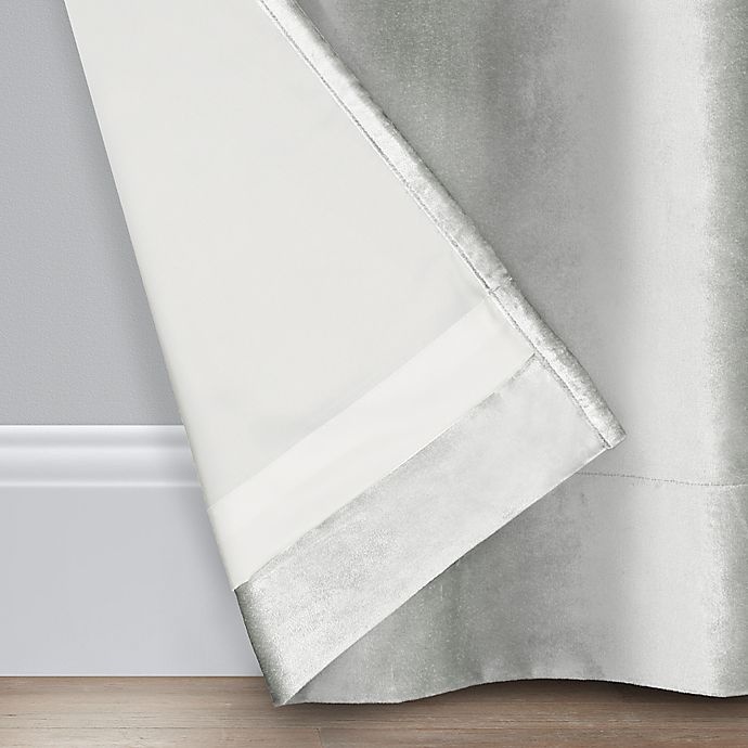 slide 3 of 8, O&O by Olivia & Oliver Luster Velvet Curtain Panel - Silver (Single), 95 in