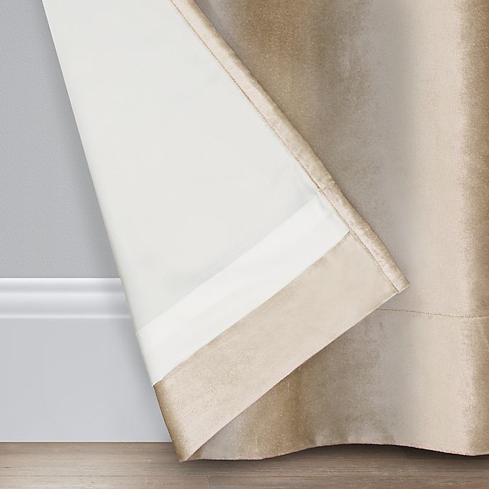 slide 3 of 8, O&O by Olivia & Oliver Luster Velvet Curtain Panel - Khaki (Single), 84 in