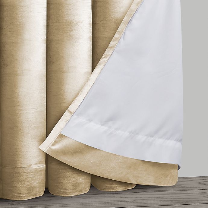 slide 8 of 8, O&O by Olivia & Oliver Luster Velvet Curtain Panel - Khaki (Single), 84 in