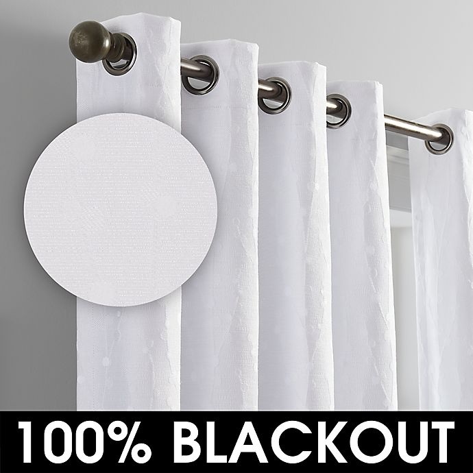 slide 6 of 8, Wamsutta Aida Grommet 100% Blackout Window Curtain Panel - White, 84 in