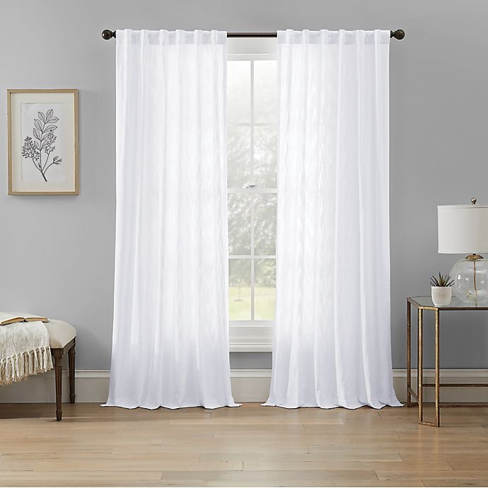 slide 1 of 11, Wamsutta Rava Light Filtering Rod Pocket Back Tab 84 Window Curtain Panel - White", 1 ct