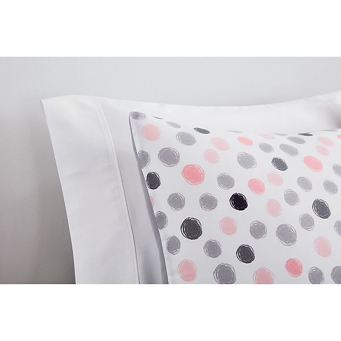 slide 2 of 2, Simply Essential Dots Full/Queen Comforter Set - Pink/Grey, 3 ct