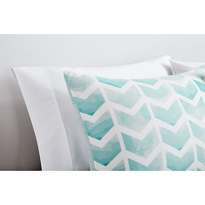 slide 2 of 2, Simply Essential Watercolor Chevron Full/Queen Comforter Set - Blue, 3 ct