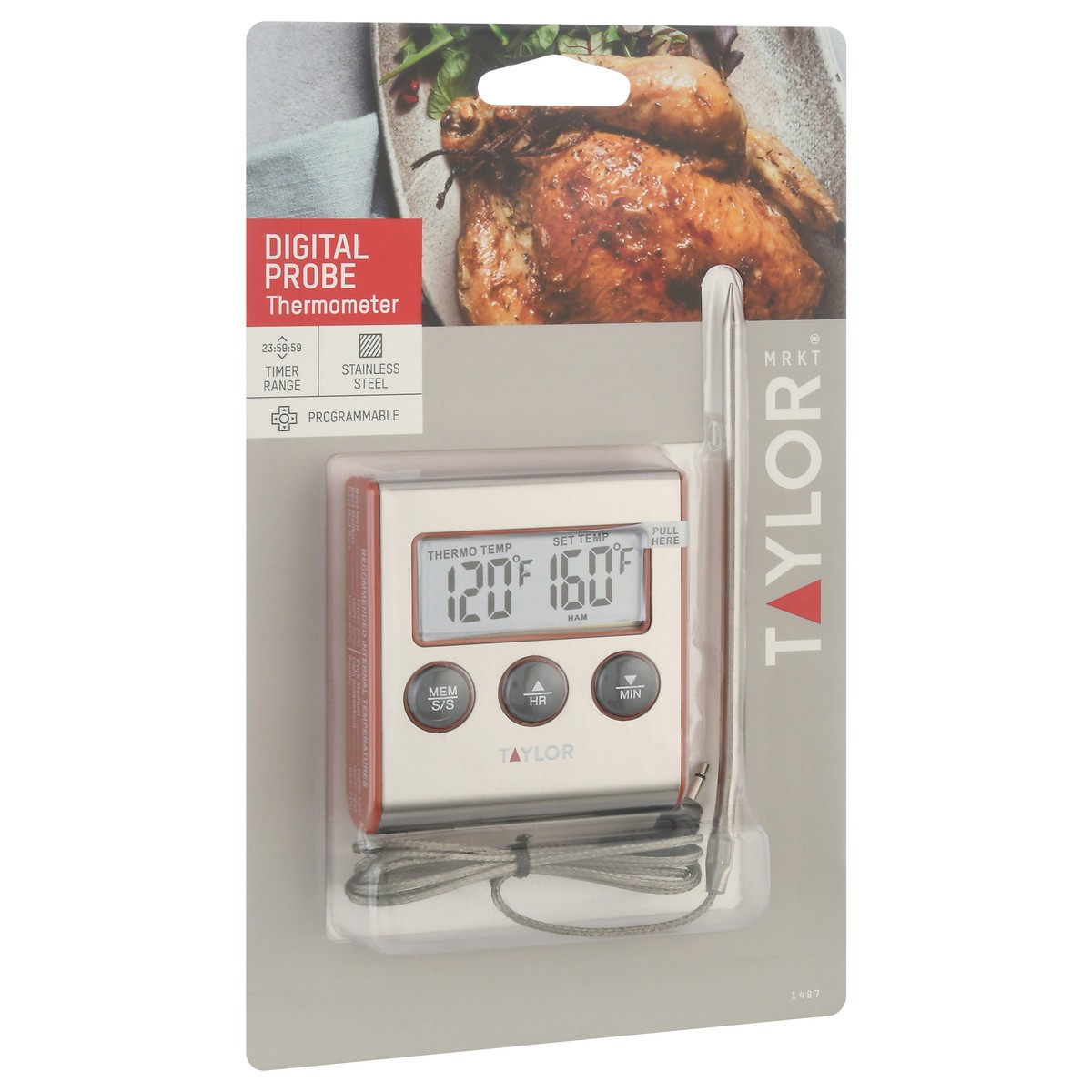slide 2 of 9, Taylor Pro Digital Cooking Thermometer with Probe, 1 ct