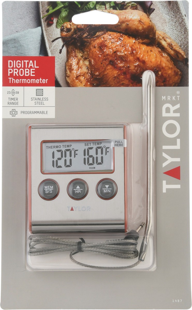 slide 1 of 9, Taylor Pro Digital Cooking Thermometer with Probe, 1 ct