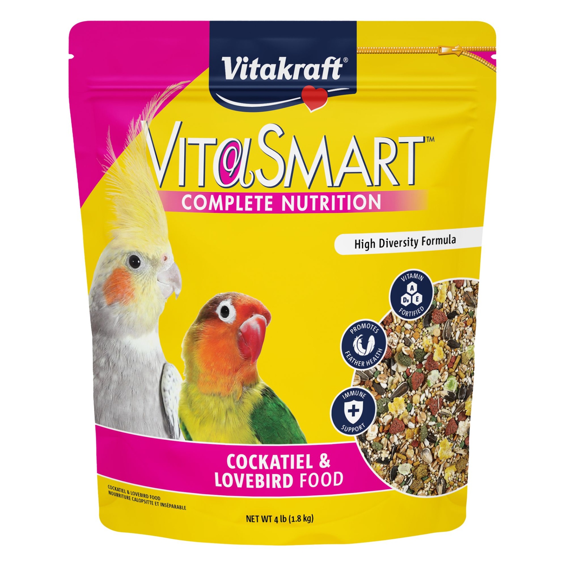 slide 1 of 1, Vitakraft VitaSmart Cockatiel & Lovebird Food, 4 lb