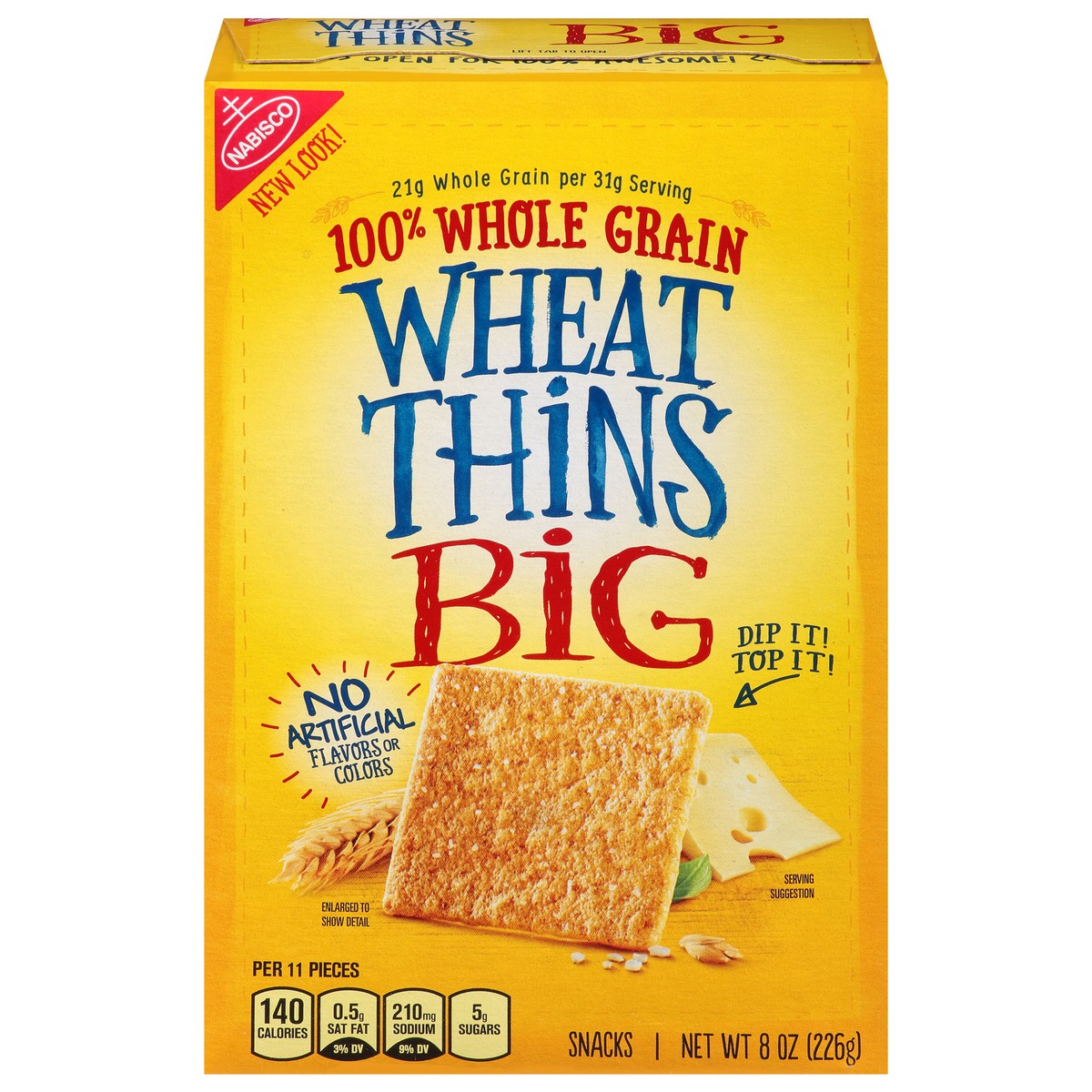 slide 2 of 13, Wheat Thins BIG Whole Grain Wheat Crackers, 8 oz, 8 oz