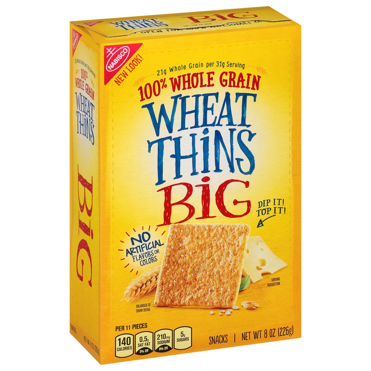 slide 4 of 13, Wheat Thins BIG Whole Grain Wheat Crackers, 8 oz, 8 oz