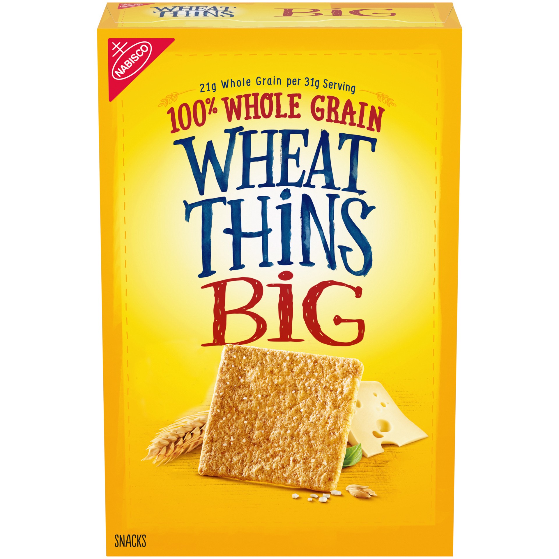 slide 1 of 13, Wheat Thins BIG Whole Grain Wheat Crackers, 8 oz, 8 oz