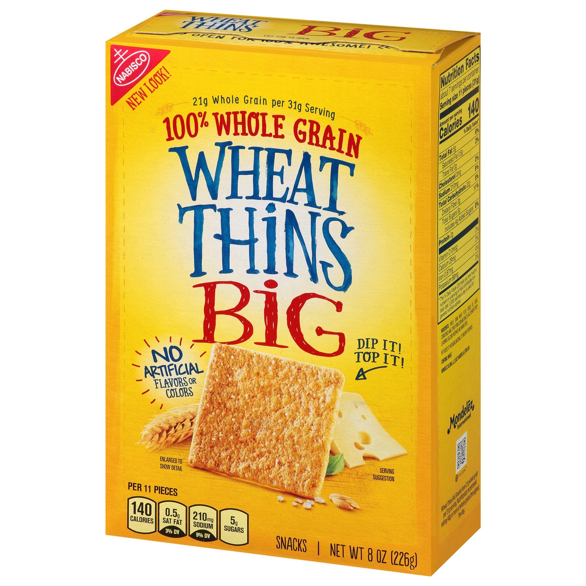 slide 5 of 13, Wheat Thins BIG Whole Grain Wheat Crackers, 8 oz, 8 oz