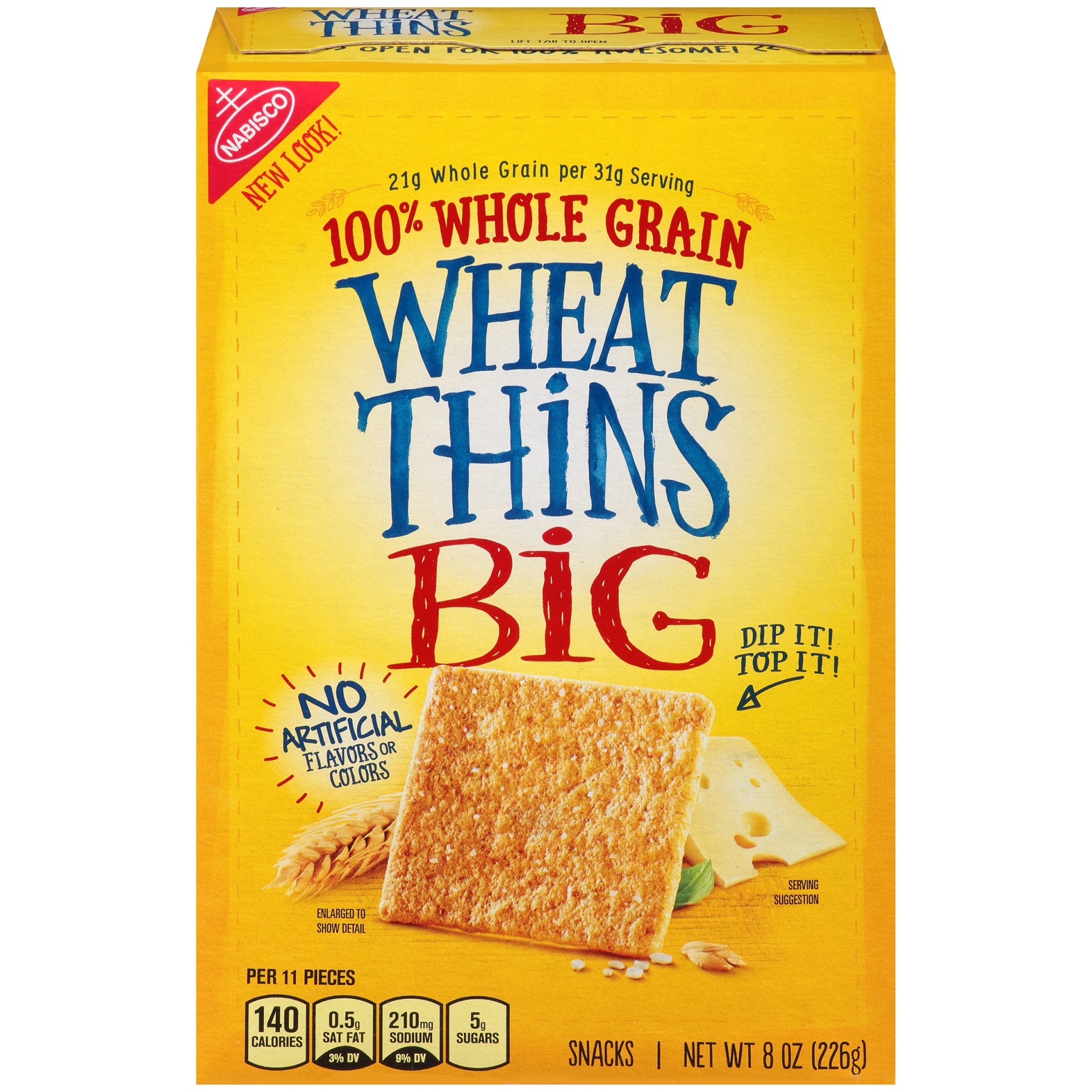 slide 1 of 1, Wheat Thins Big Snacks, 8 oz
