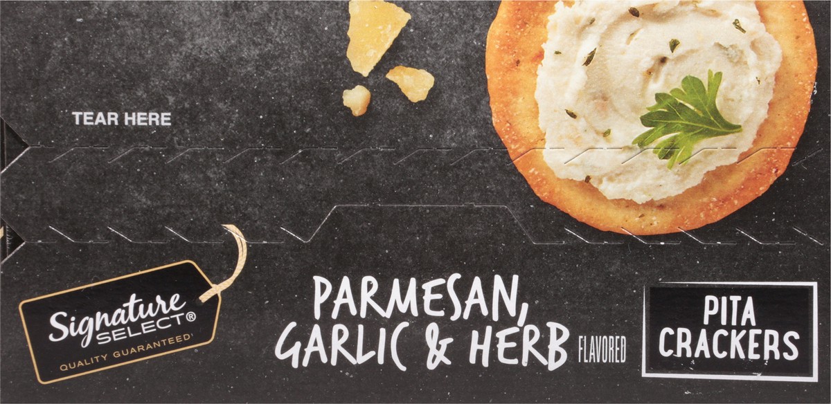 slide 3 of 9, Signature Select Garlic Parmesan & Herb Pita Crackers 6 oz, 6 oz