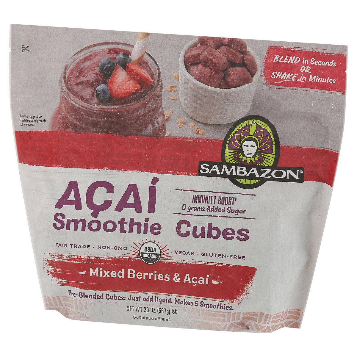 slide 6 of 9, Sambazon Mixed Berries & Acai Smoothie Cubes 20 oz, 20 oz