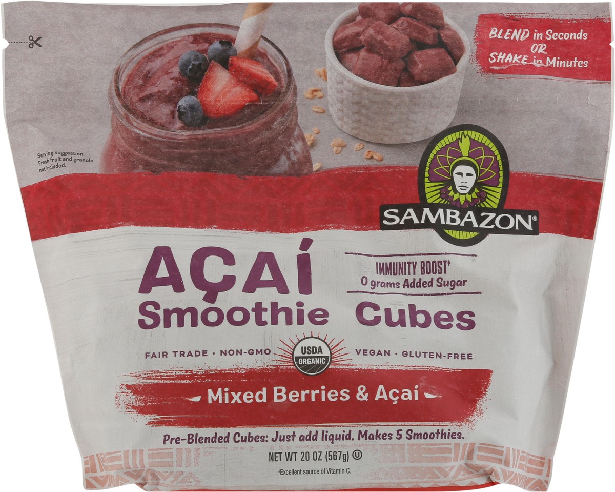 slide 9 of 9, Sambazon Mixed Berries & Acai Smoothie Cubes 20 oz, 20 oz