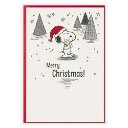 Hallmark Peanuts Christmas Cards (6 Cards with Envelopes) Snoopy and Woodstock