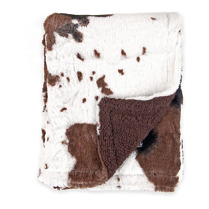 slide 1 of 1, Tadpoles by Sleeping Partners Cowhide Print Double-Sided Plush Blanket, 1 ct