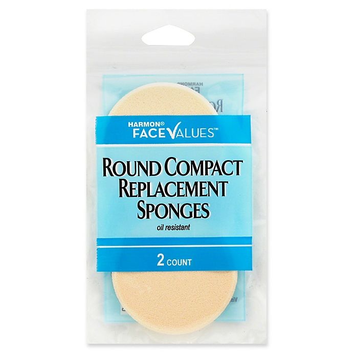 slide 1 of 1, Harmon Face Values Round Compact Replacement Sponges, 2 ct