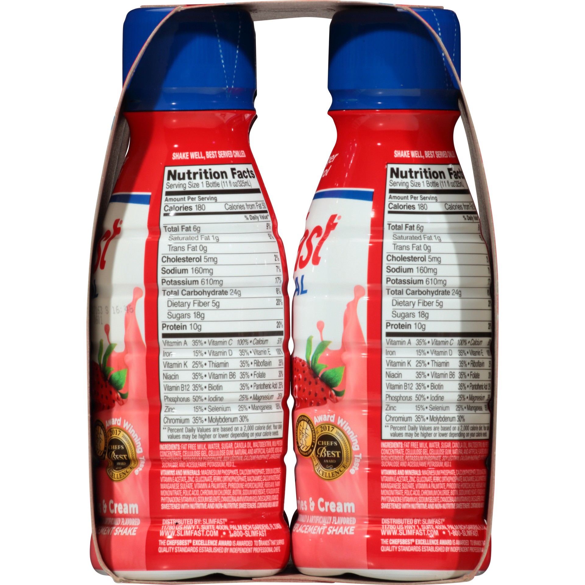 slide 17 of 17, SlimFast Original Ready to Drink Meal Replacement Shake, Strawberries & Cream, 4 ct; 11 fl oz