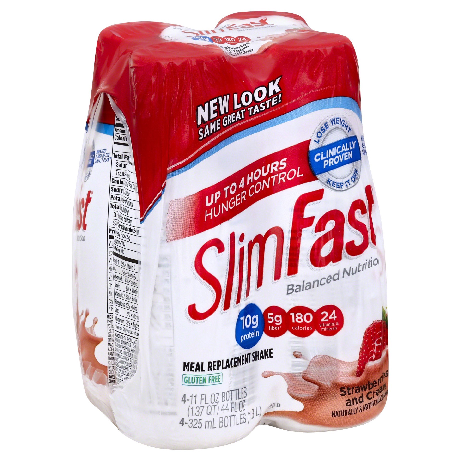 slide 1 of 17, SlimFast Original Ready to Drink Meal Replacement Shake, Strawberries & Cream, 4 ct; 11 fl oz