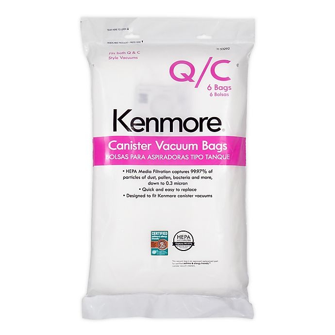 slide 1 of 1, Kenmore Type-Q/C HEPA Cloth Vacuum Bags, 6 ct