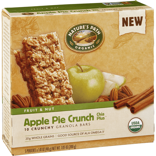 slide 1 of 1, Nature's Path Crunchy Granola Bars Fruit & Nut Applie Pie Crunch, 10 ct; 1.14 oz