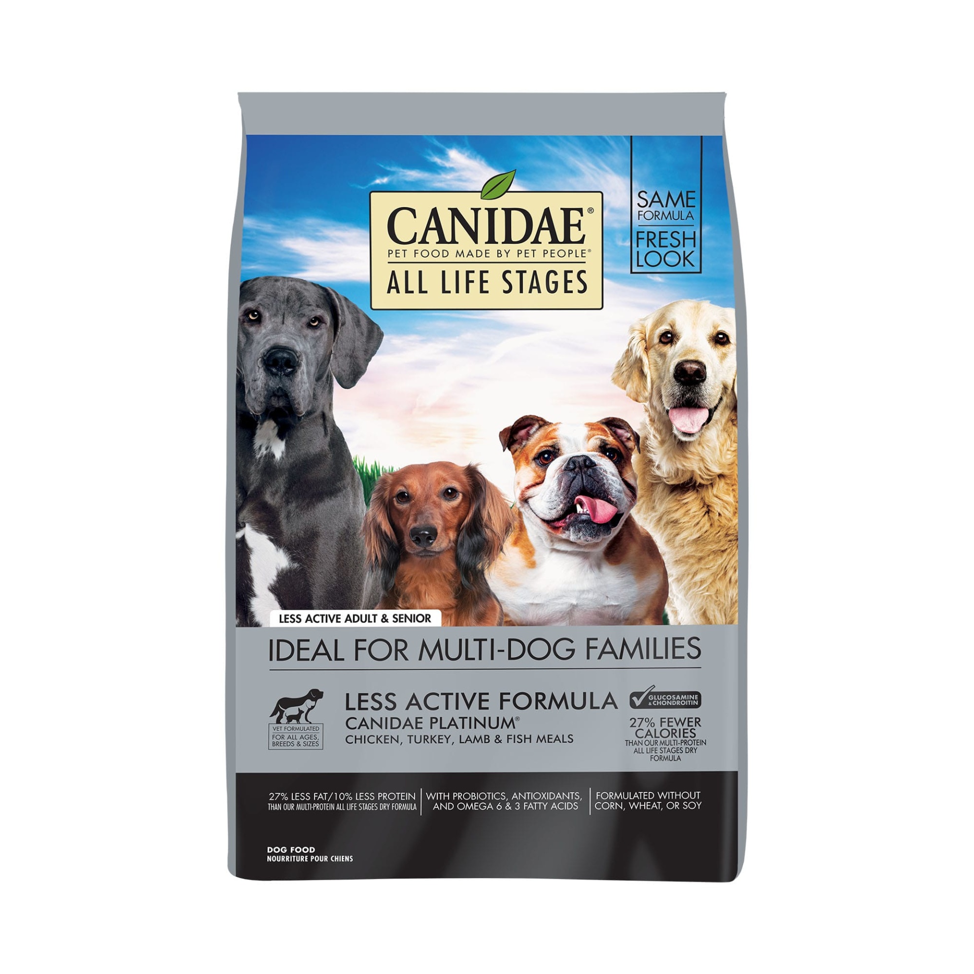 slide 1 of 1, CANIDAE All Life Stages Platinum Less Active Chicken, Turkey, Lamb & Fish Meals Dry Dog Food, 5 lb