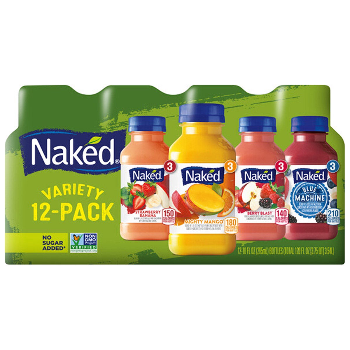 slide 1 of 1, Naked 100% Juice Smoothie Blend, Variety, 10 fl oz, 12 count, 