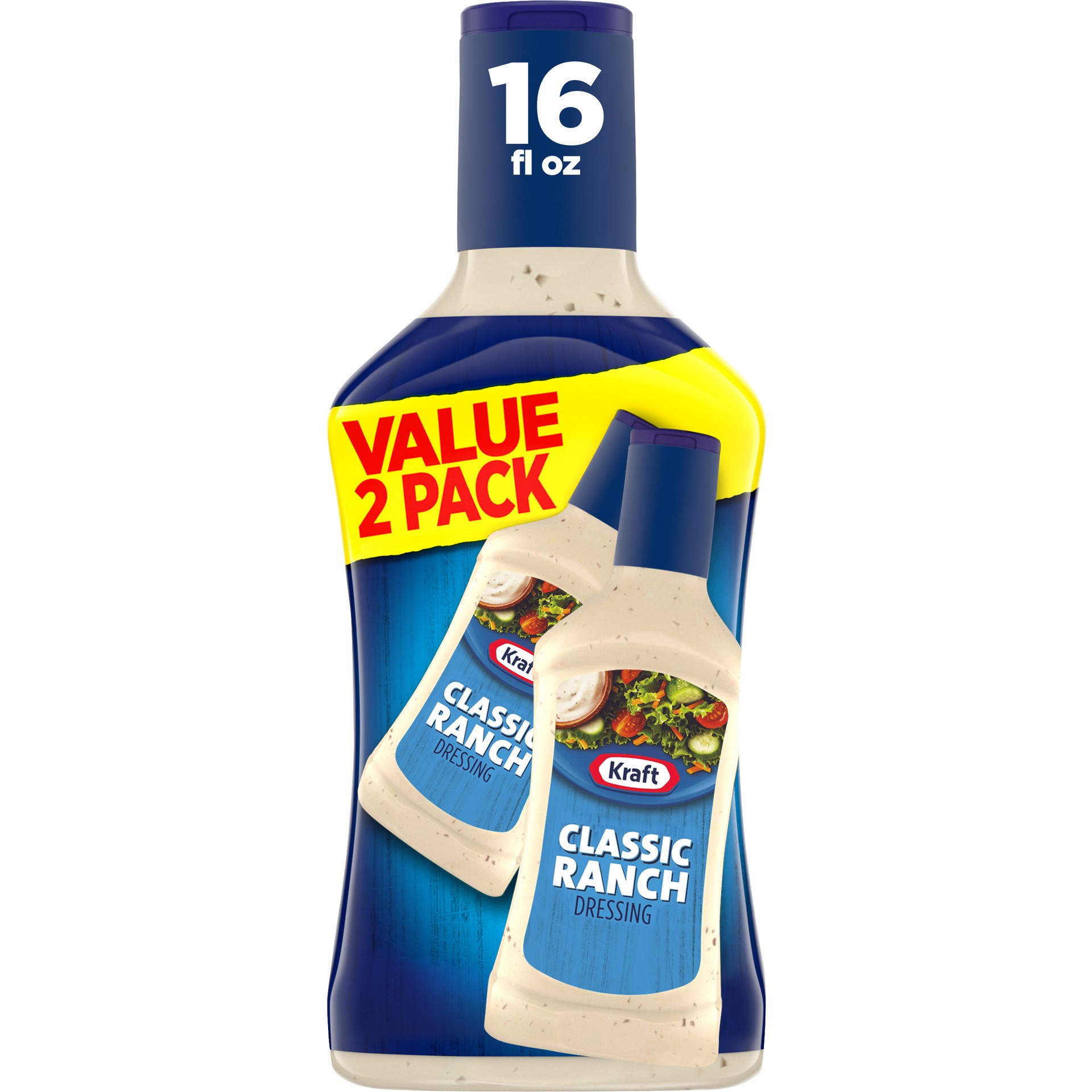 slide 1 of 9, Kraft Classic Ranch Salad Dressing Value Pack, 2 ct Pack, 16 fl oz Bottles, 32 oz