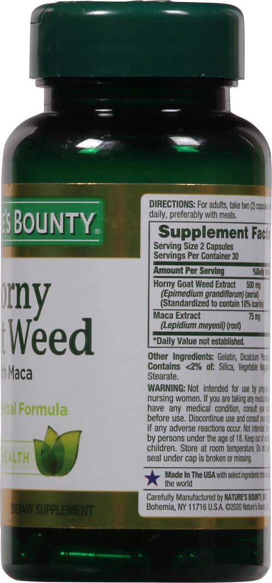 slide 8 of 9, Nature's Bounty Horny Goat Weed With Maca Capsules, 60 ct