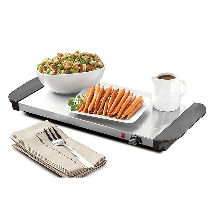 slide 3 of 5, Nostalgia 3-Station Buffet Server & Warming Tray - Copper, 1.5 qt