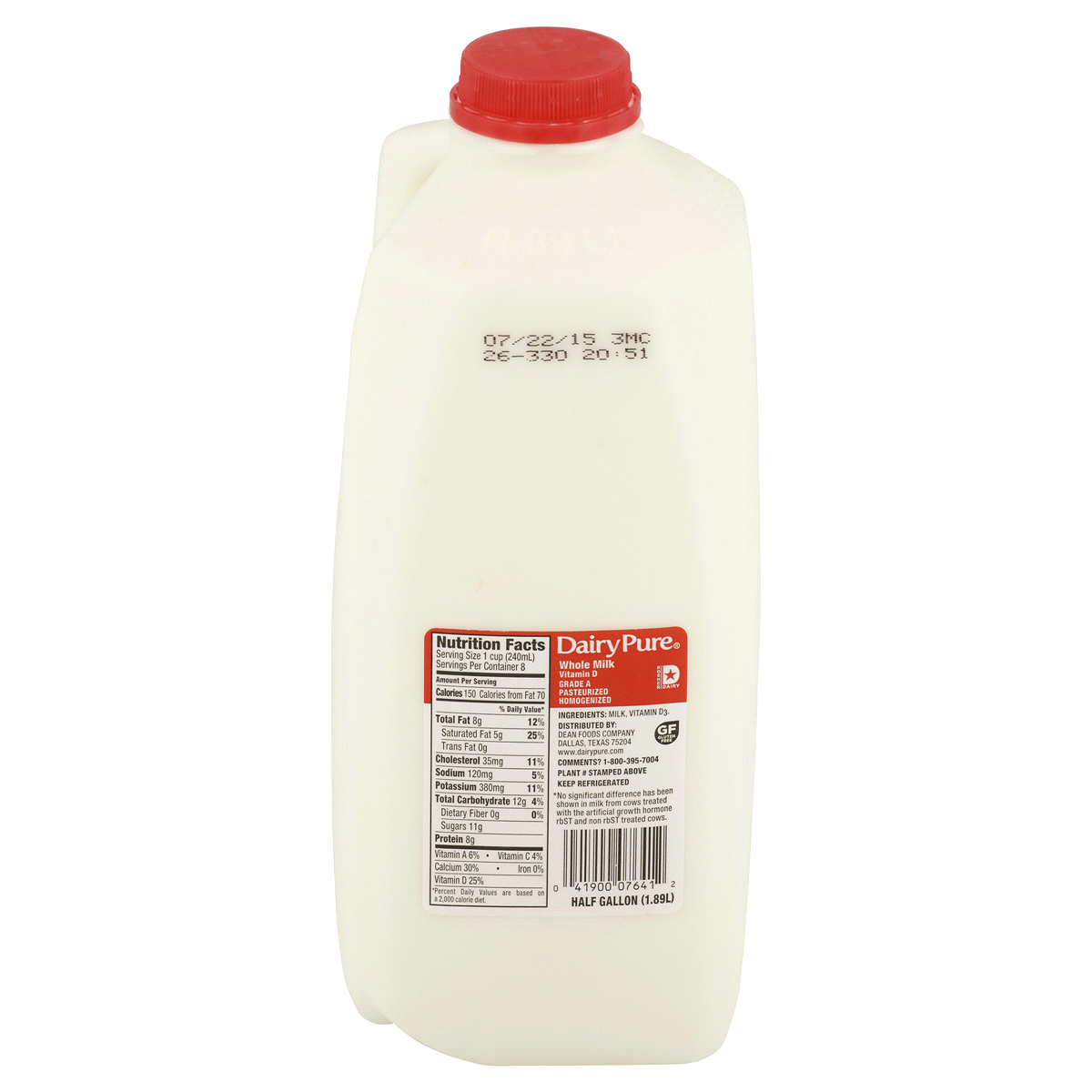 slide 2 of 2, Dairy Pure Vitamin D Milk, 1/2 gal