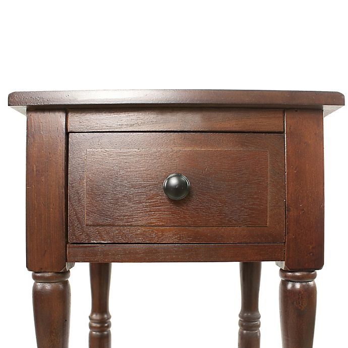 slide 2 of 3, Decor Therapy Simplify 1-Drawer Square Accent Table - Walnut, 1 ct