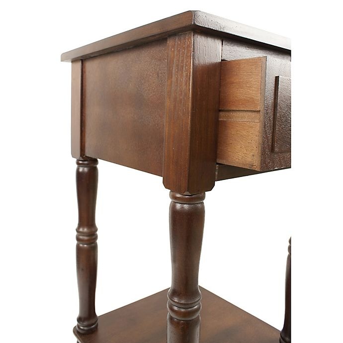 slide 3 of 3, Decor Therapy Simplify 1-Drawer Square Accent Table - Walnut, 1 ct