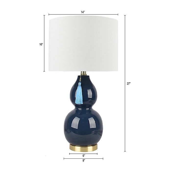 slide 2 of 6, One Kings Lane Open House Corrine Table Lamp - Indigo, 1 ct