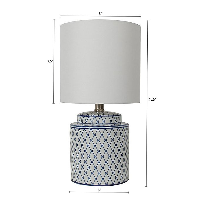 slide 2 of 4, One Kings Lane Open House Archer Table Lamp - Blue/White, 1 ct